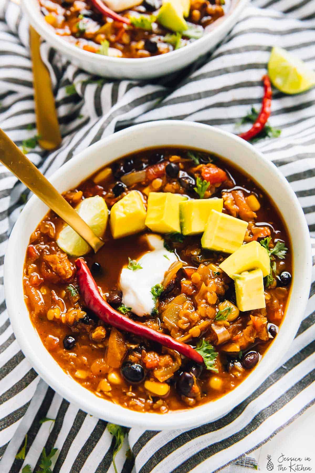 One Pot Red Lentil Chili (Vegan & Gluten Free, Stovetop)