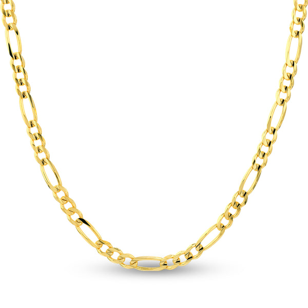 14K Gold Figaro Chain Necklace 8mm