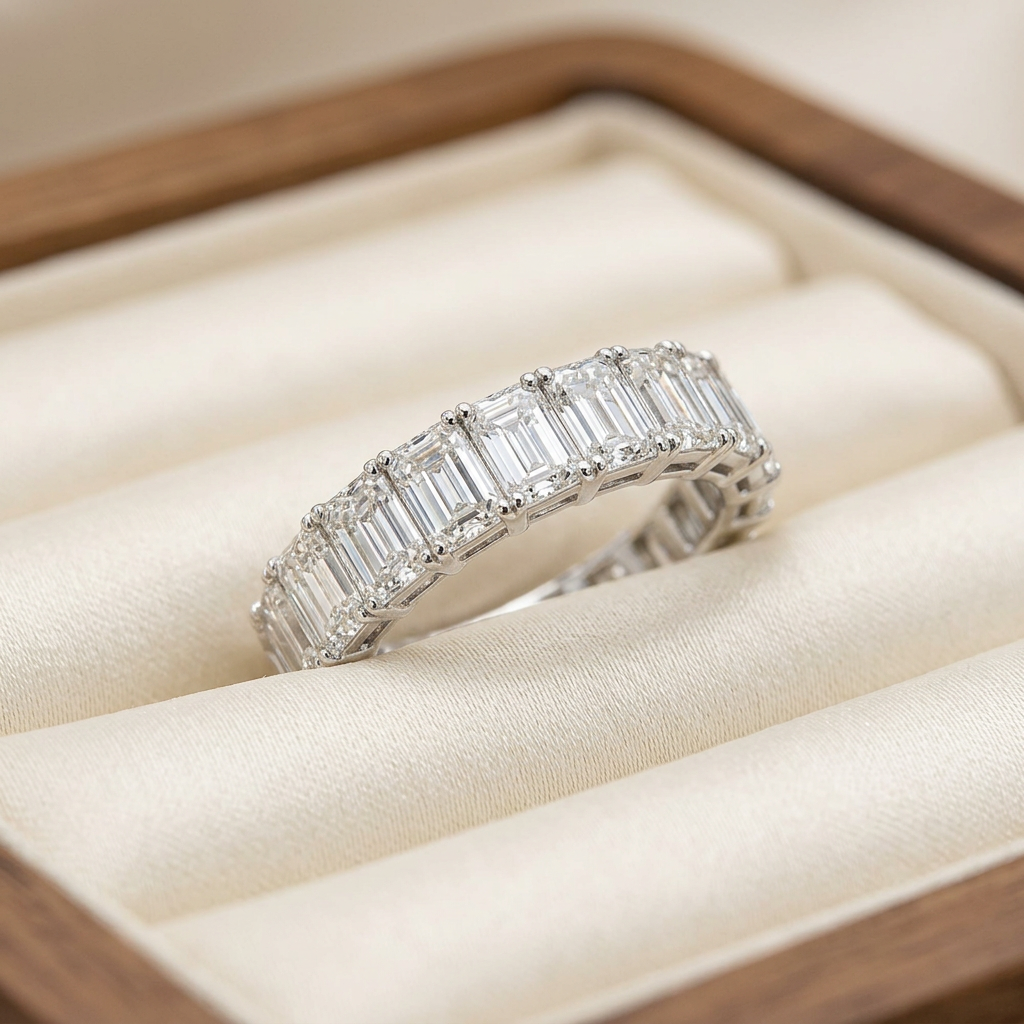 18k White Gold Baguette Lab Grown Diamond Eternity Band