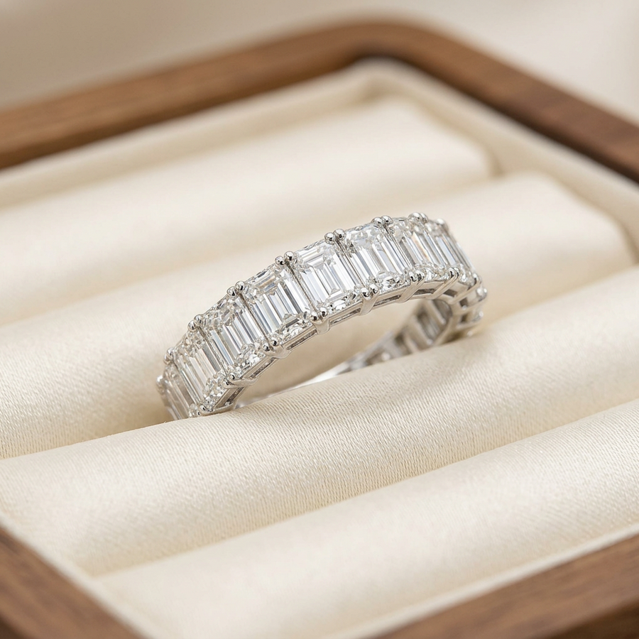 18k White Gold Baguette Lab Grown Diamond Eternity Band