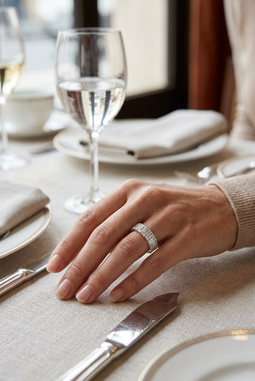 18k White Gold Baguette Lab Grown Diamond Eternity Band
