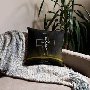 His Love - John 3:16 Premium Pillow | 2 sizes