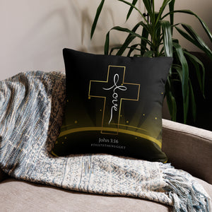 His Love - John 3:16 Premium Pillow | 2 sizes