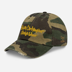 Steven Christopher Distressed Camouflage Dad Hat | camo / brown / gold |  S.C. Insignia Series ™ - Steven Christopher Lifestyle Wear ™