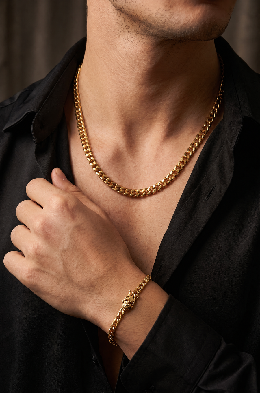 14K Yellow Gold Solid Cuban Link Bracelet 4mm 19.1 cm
