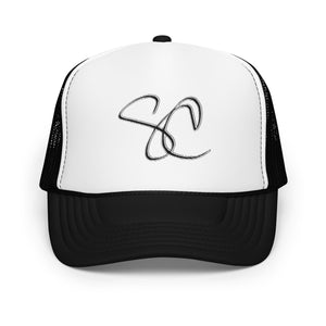 'S.C. Initials Insignia' B/W Foam Trucker Hat | Steven Christopher Lifestyle Wear