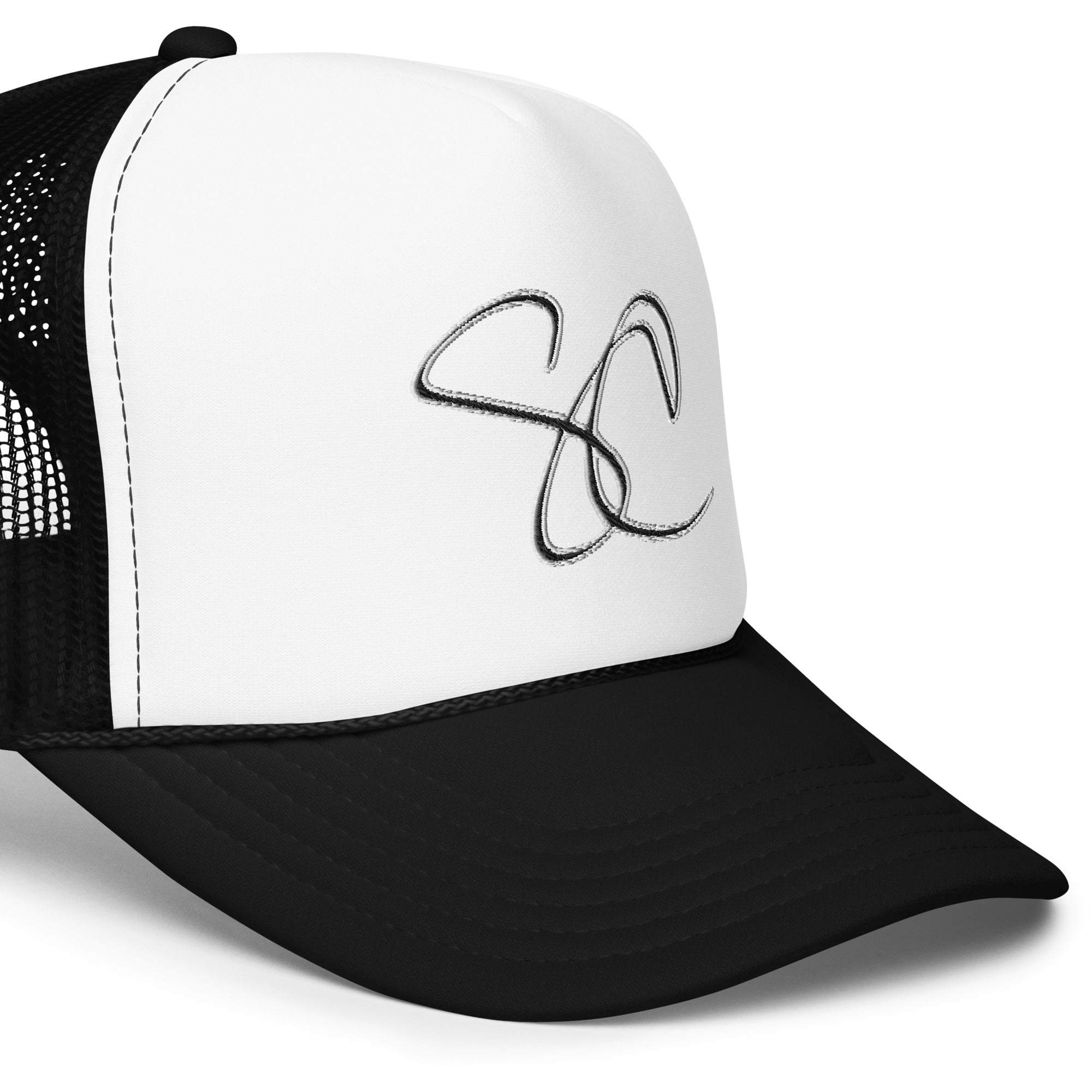 S.C. Initials Insignia\' B/W Foam Trucker Hat | Steven Christopher Lif -  360° LOVE ™ | Snapback Caps